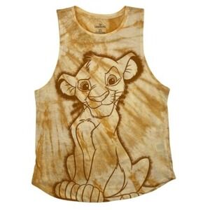 Disney LION KING‎ Simba Yellow Tie Dye Tank Top Medium (7-9) Summer Beach